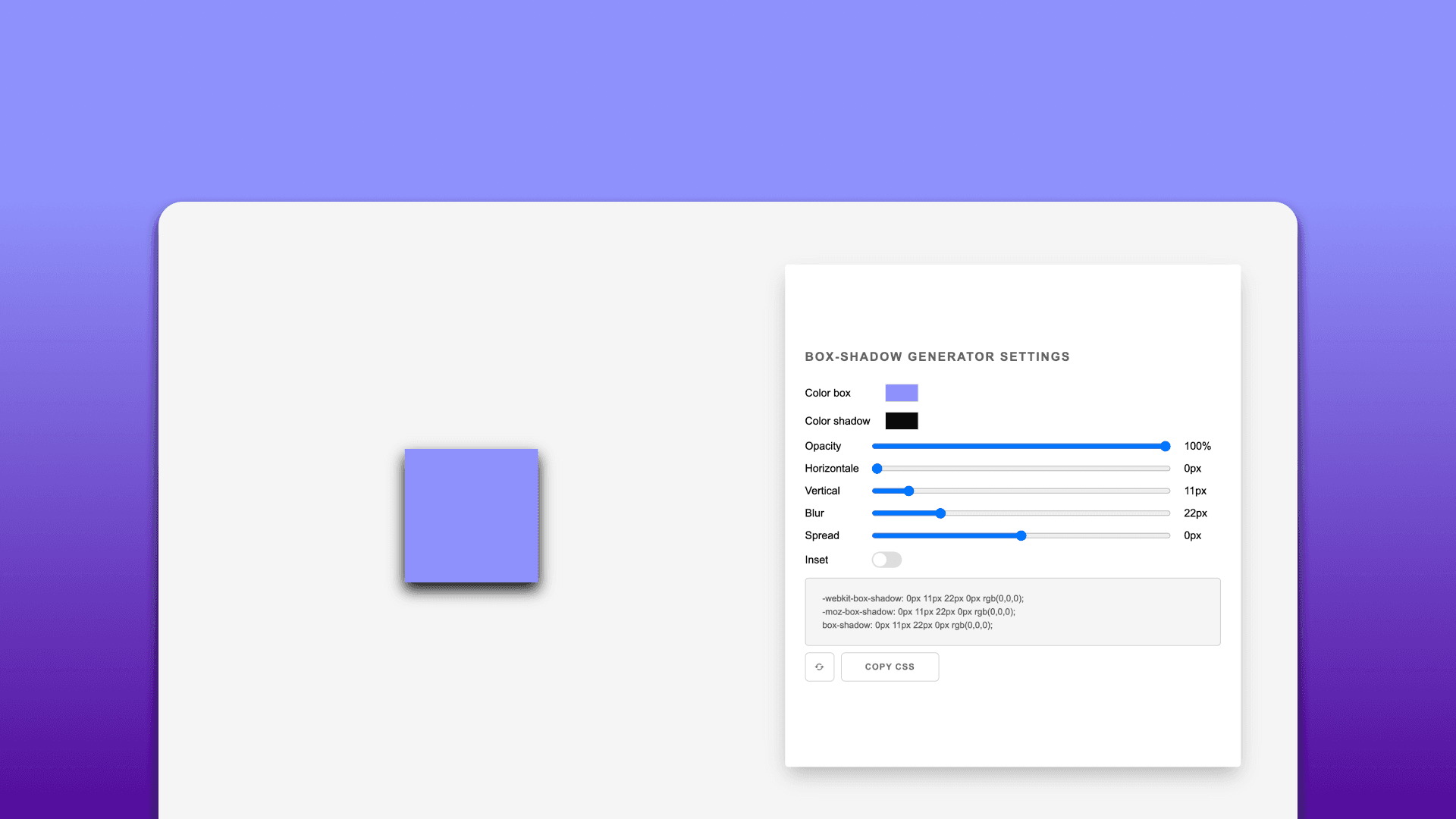 Box Shadow Generator — capture 1